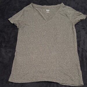 Mossimo Supply Co. Gray Short Sleeve V-Neck Tee
